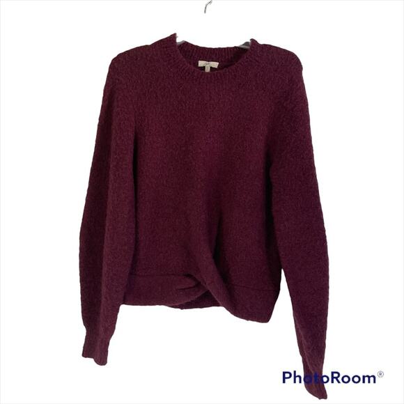 Joie purple plum women's sweater size Medium front twist wool alpaca blend - Picture 1 of 11
